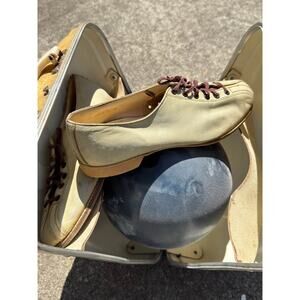 Vintage Brunswick Bowling Shoes + Columbia 300 Ball w/ Hard Case Retro Set